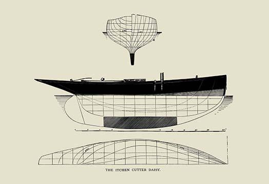 Small Yacht Design Illustration Poster Print by C.P. Kunhardt