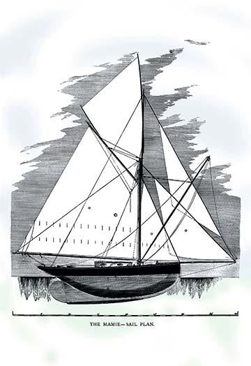1891 Small Yacht Design Graphic Poster Print by C.P. Kunhardt