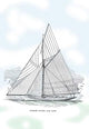 Small Yacht Design Graphic Art Print by C.P. Kunhardt, 1891