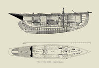 Antique Yacht Design Poster Print from 1891 by Charles P. Kunhardt