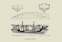 1891 Small Yacht Design Graphic Poster Print by C.P. Kunhardt