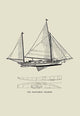 Small Yacht Design Graphic Art Print by C.P. Kunhardt, 1891 nautical design