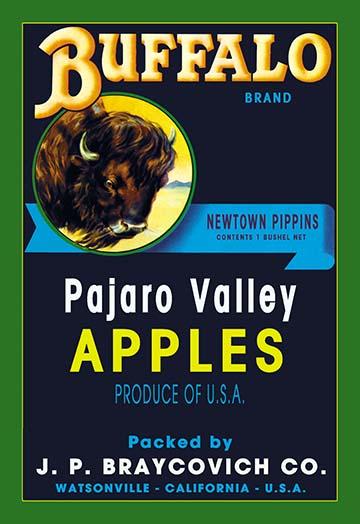 If Buffalo Like Apples Vintage Crate Label Poster Print