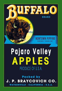 If Buffalo Like Apples Vintage Crate Label Poster Print
