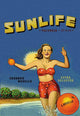 Spanish Oranges Vintage Crate Label Poster Print featuring a woman running in water.