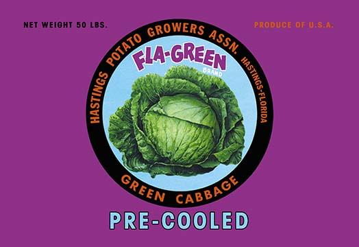 Florida Green Cabbage Vintage Crate Label Poster Print