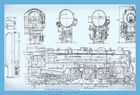 Railroad Schematics & Plans Poster Print showcasing intricate designs and engineering plans.