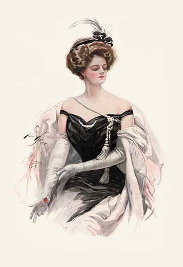 Harrison Fisher Poster Print showcasing classic feminine beauty