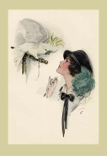 Harrison Fisher poster print - The Father of a Thousand Girls, vintage art decor.