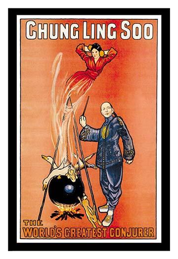 Chung Ling Soo Poster Print by Strobridge showcasing stage magic.