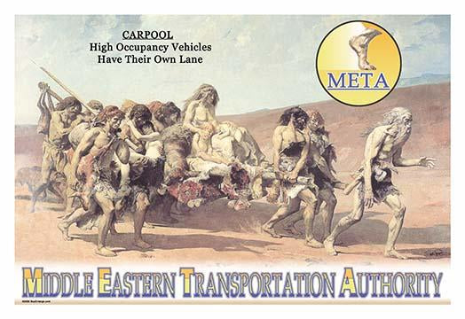 Cavemen on the March with Stretcher Bearers Poster Print by Wilbur Pierce
