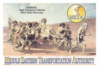 Cavemen on the March with Stretcher Bearers Poster Print by Wilbur Pierce