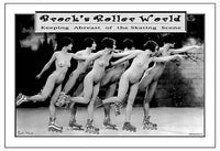 Nude skaters roller blades poster print by Wilbur Pierce.