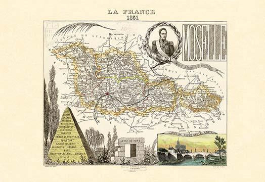 Mid 19th Century Map of France Poster Print by Par M. Vuillemin