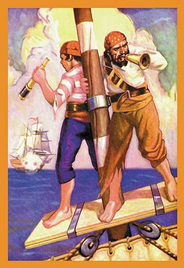 Pirates Adventure Illustrated Poster Print by George Taylor
