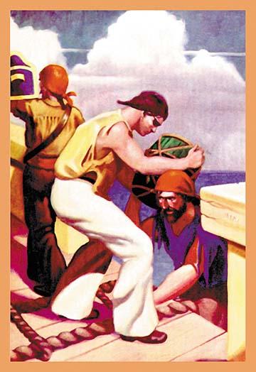 Pirate Adventure Illustrations Poster Print by George Taylor, perfect for children's rooms.