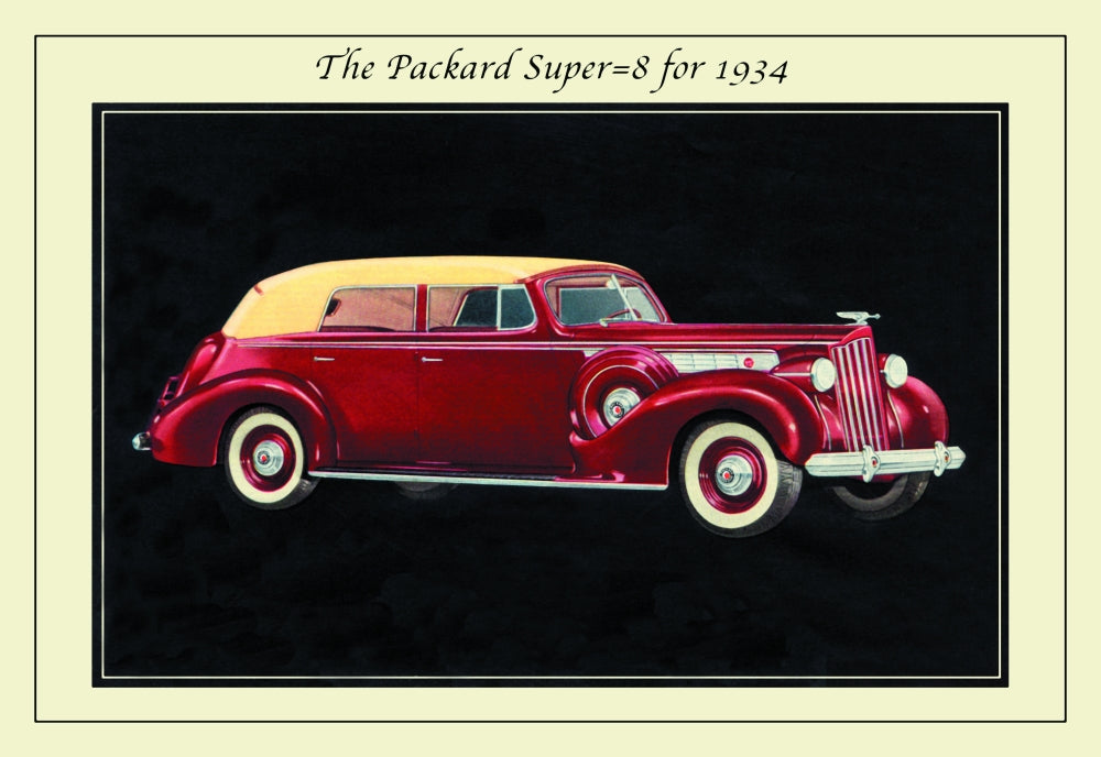 Packard Super Eight Poster Print - Classic Luxury Automobile Art