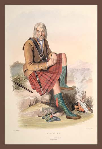 Scottish vintage art poster print by R.R. McIan featuring scenic landscapes.