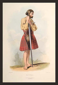Scottish art print by R.R. McIan, vintage reproduction poster.