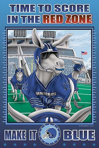 Democratic Quarterback in Blue Uniform Poster Print by Richard Kelly