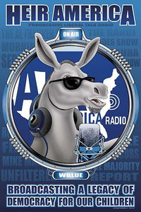 WBLU Radio Vintage Art Print by Wilbur Pierce on heavy stock paper.