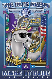 The Colors of Mardi Gras featuring Blue the Donkey as King Rex Poster Print by Richard Kelly