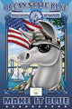 Military Uniform and Sailing Poster Print by Richard Kelly featuring UC12 cap and Long Island Sound.