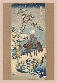A Rider Overlooking the Cliff Poster Print featuring a rider and local man.