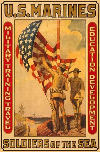 U.S. Marines Motivational Poster Print by Sidney H. Riesenberg