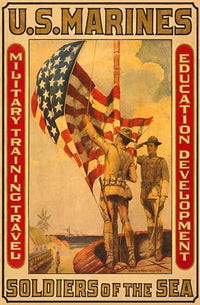 U.S. Marines Motivational Poster Print by Sidney H. Riesenberg