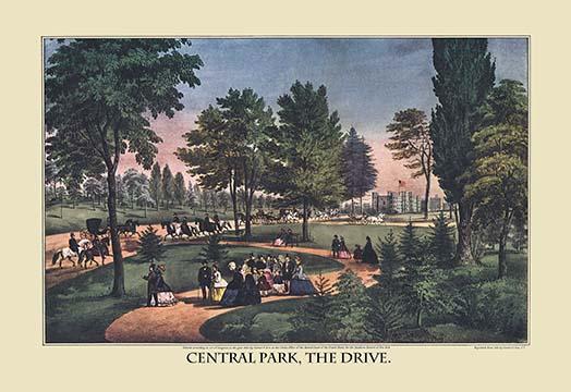 Horses and Buggies in Manhattan Poster Print by Currier and Ives