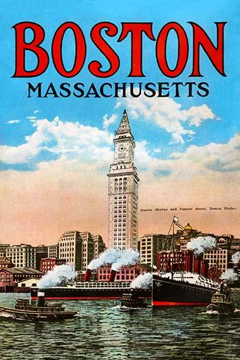 Boston Harbor tour book cover poster print showcasing the iconic waterfront.