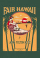 Hula Dancer Sunset Poster Print by Morgan, showcasing a dancer in the palms at sunset.