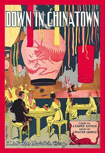 Under an Array of Paper Lanterns Poster Print by Duli - colorful lanterns and guests enjoying tea.