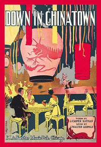 Under an Array of Paper Lanterns Poster Print by Duli - colorful lanterns and guests enjoying tea.