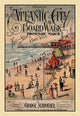 Victorian beach and boardwalk goers enjoying the New Jersey coast in a vintage-style poster print.