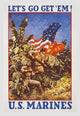 Marines ready for battle in dense tropical jungle poster print by Capt. Guinness.