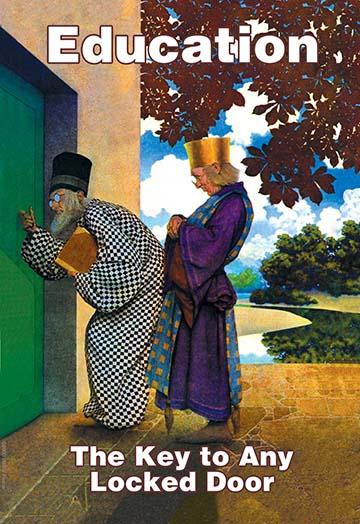 Education: The Key to Any Locked Door Poster Print by Wilbur Pierce
