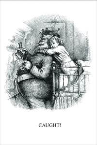A Little Girl in a Crib Hugging Santa Claus Poster Print by Thomas Nast
