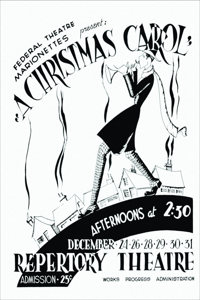 Marionette poster print featuring Charles Dickens' A Christmas Carol