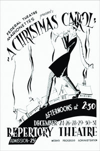 Marionette poster print featuring Charles Dickens' A Christmas Carol