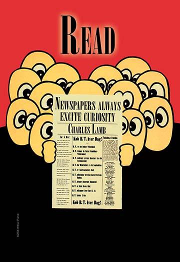 Newspapers Always Excite Curiosity Poster Print by Charkes Lamb