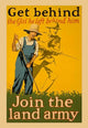 WW1 Women Land Army Poster Print showcasing women's contributions during the war.