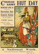 Church Army Hut Day Poster Print by Ernest Hasseldine featuring Britannia and soldiers.