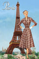 Model in front of the Eiffel Tower Poster Print by Sara Pierce