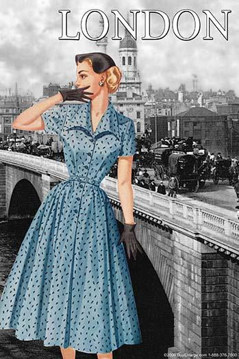 Forward Thinking Ladies in 1950s Fashion Poster Print by Sara Pierce