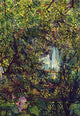 View of the Water Through the Trees and Flowers Poster Print by Noel Miles