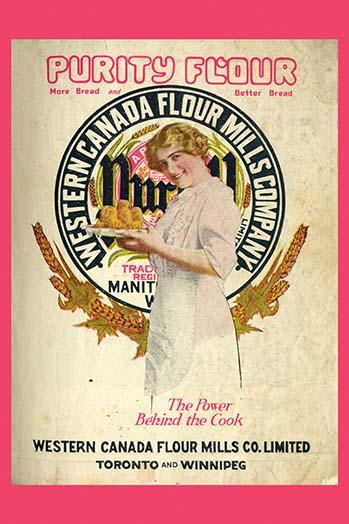 Vintage Flour Mill Advertising Booklet Poster Print showcasing recipes and culinary nostalgia.
