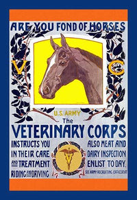 Join the Veterinary Corps Poster Print by Horst Schreck showcasing humor in veterinary care.