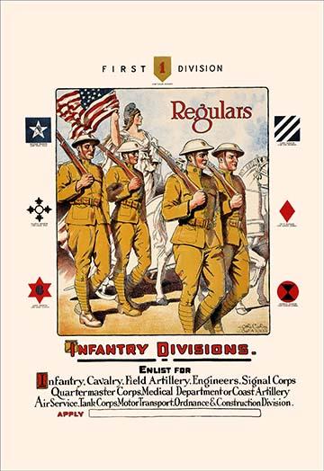 Enlist for the Many Sections of Army Service Poster Print by Otho Cushing